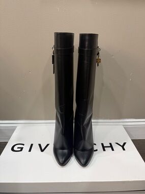 Givenchy Black Wide Calf Shark Boots